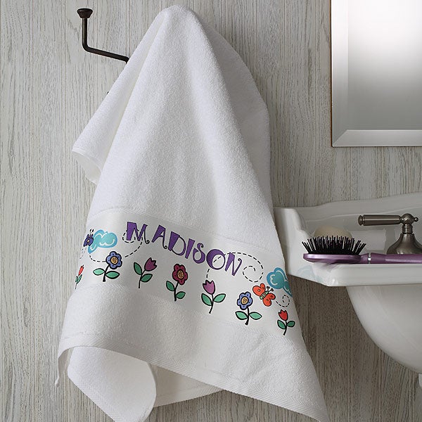 Personalized Kids Custom Bath Towel - Girl Time
