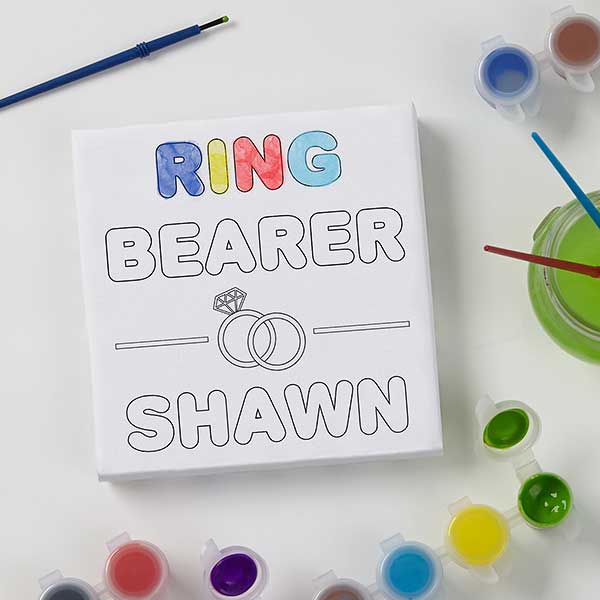 Paint It! Ring Bearer Personalized Coloring Canvas Prints - 29793