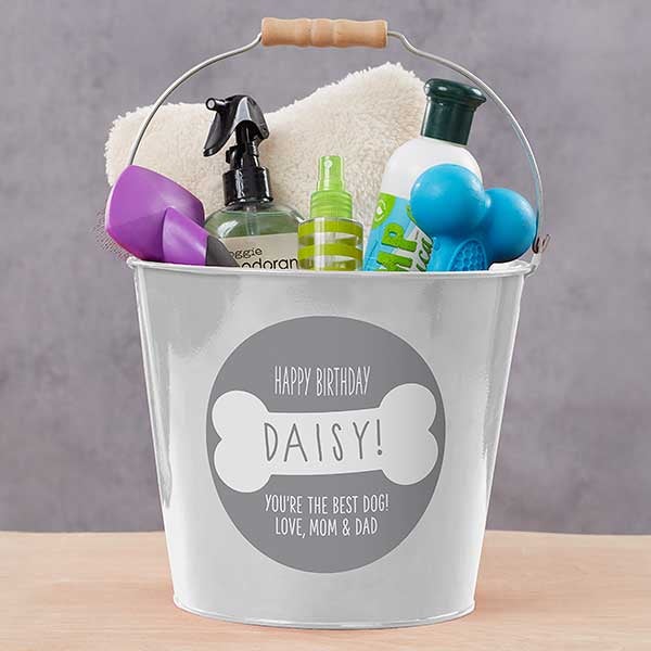 Dog's Birthday Personalized Dog Treat Buckets - 29806