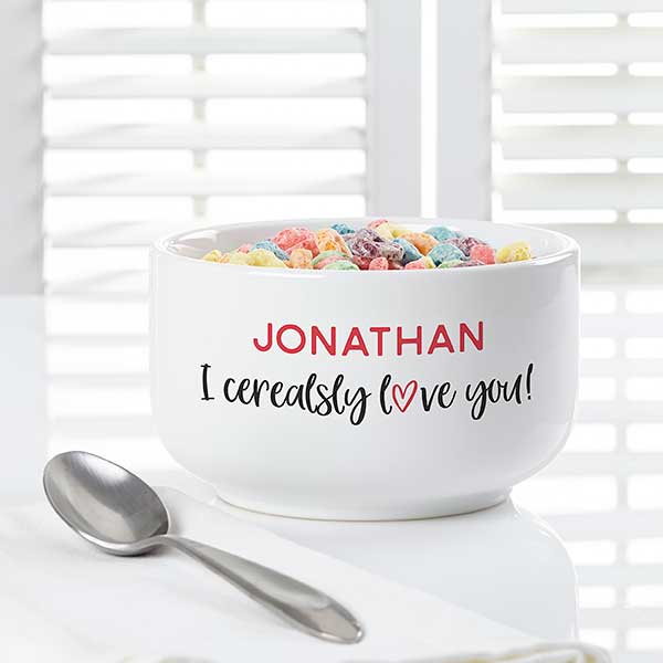 I Cerealsly Love You Personalized 14 oz. Romantic Cereal Bowl