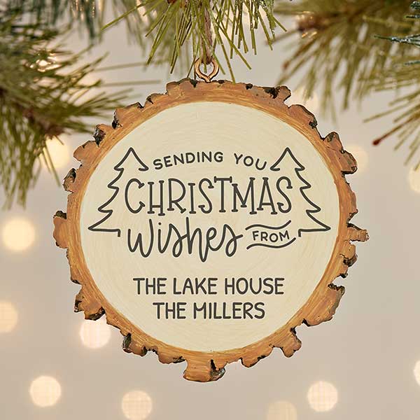 Personalized Faux Sliced Log Ornament
