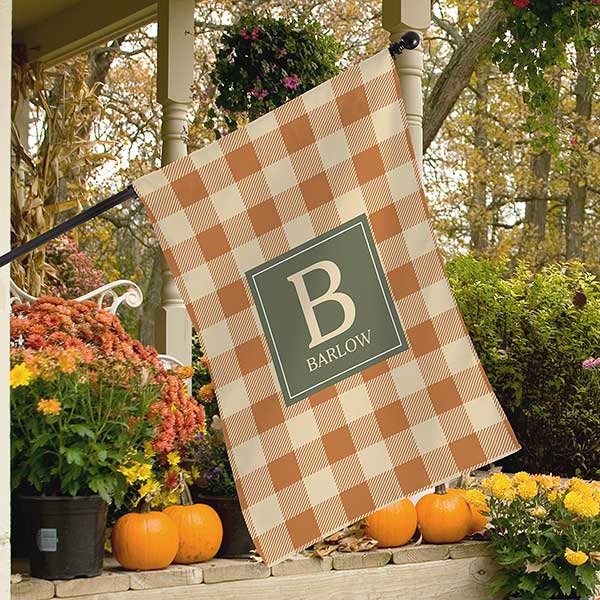 Fall Harvest Custom Pattern Personalized House Flag - 29822