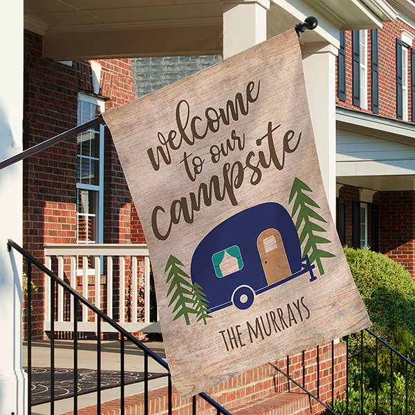Welcome To Our Campsite Personalized House Flag - 29835
