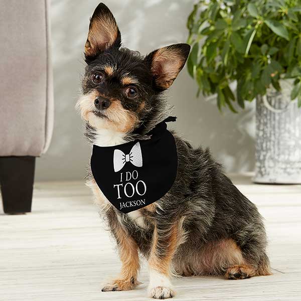 I Do Too Personalized Wedding Dog Bandanas - 29836