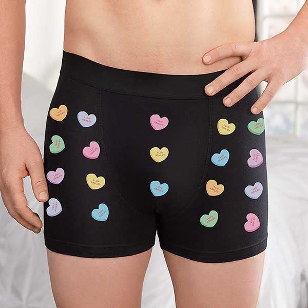 Conversation Hearts Personalized Valentine's Day Boxer Briefs