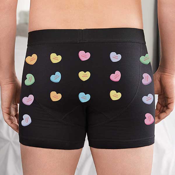 Conversation Hearts Personalized Valentine's Day Boxer Briefs