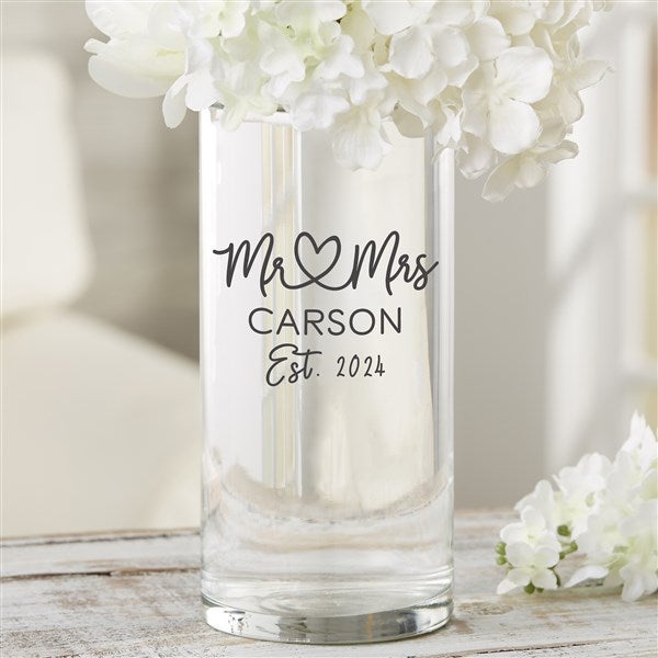 Infinite Love Personalized Glass Cylinder Wedding Vase - 29845