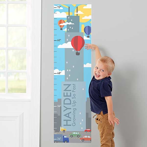 Transportation Town Personalized Growth Chart Wall Decal - 29857