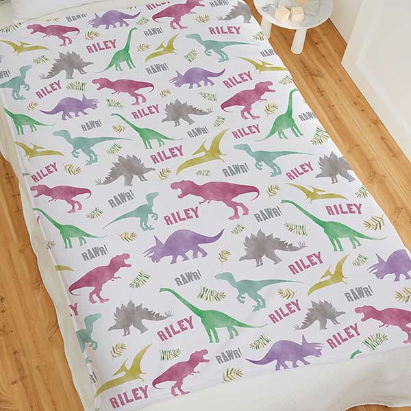 Dinosaur World Personalized Blankets for Kids - 29868
