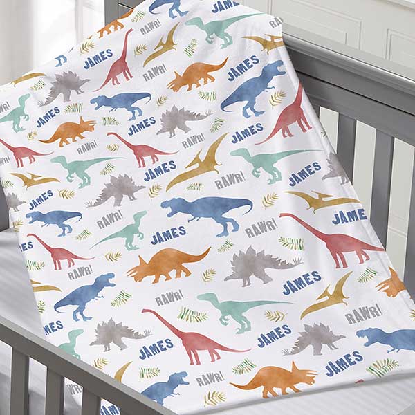 Dinosaur World Personalized Blankets for Kids - 29868