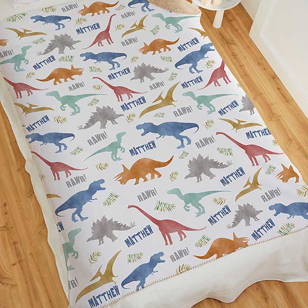 Dinosaur World Personalized Blankets for Kids - 29868