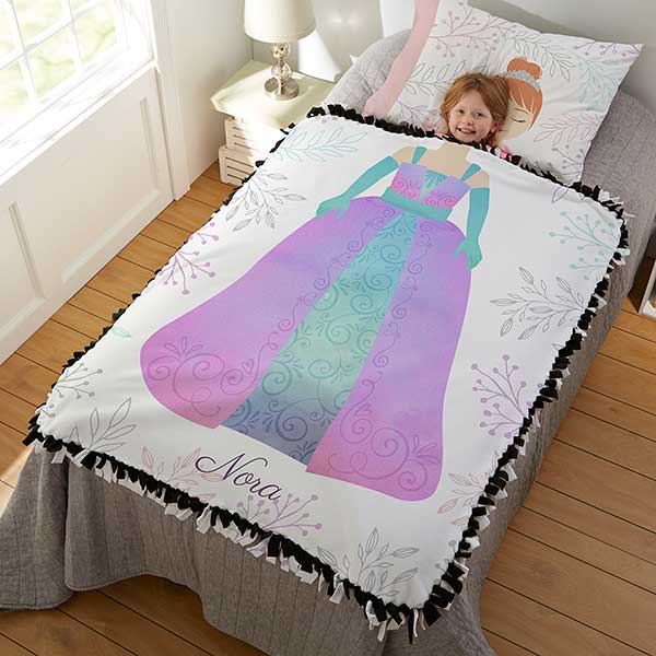 Princess Character Personalized 50x60 Tie Blanket