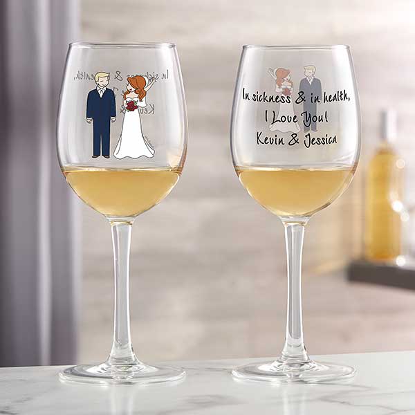 Wedding Couple philoSophie's Personalized Wine Glasses - 29872