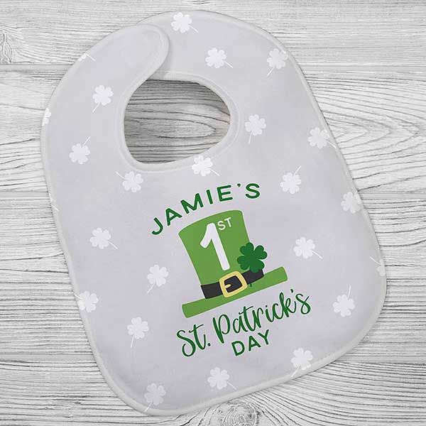 First St. Patrick's Day Personalized Baby Bibs - 29878