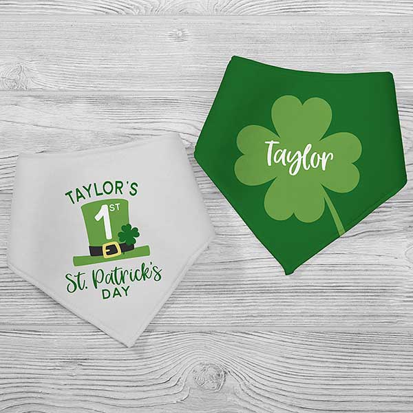 First St. Patrick's Day Personalized Baby Bibs - 29878