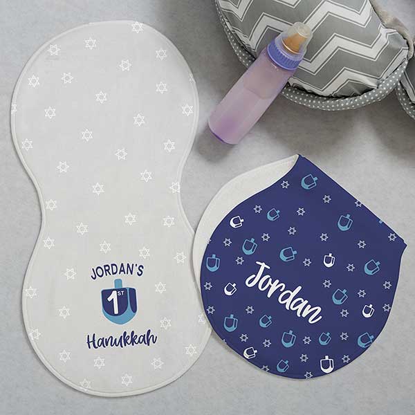 First Hanukkah Personalized Burp Cloths - 29883