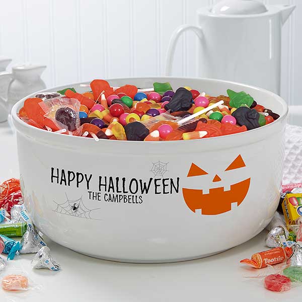 Jack-o'-Lantern Personalized Halloween Candy Bowl - 29890