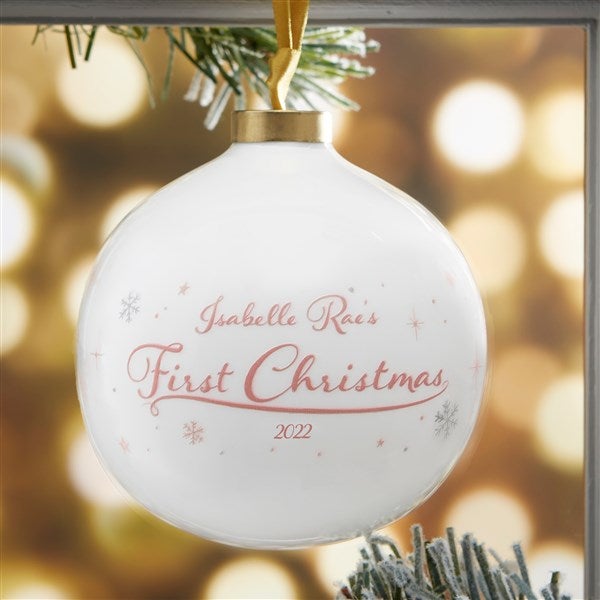 Christmas ball personalised with your photo and name my first christmas 