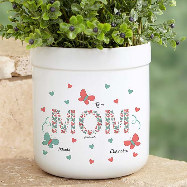 Floral Mom Personalized Outdoor Flower Pot by philoSophie's - 29947