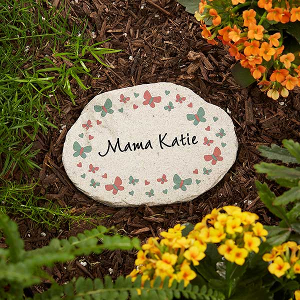 Floral Mom philoSophie's Personalized Round Garden Stone - 29948