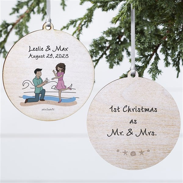  Personalized Beach Engagement Ornament 2023