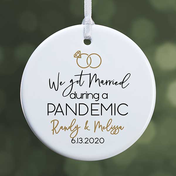 Download Married During A Pandemic Personalized Wedding Ornaments