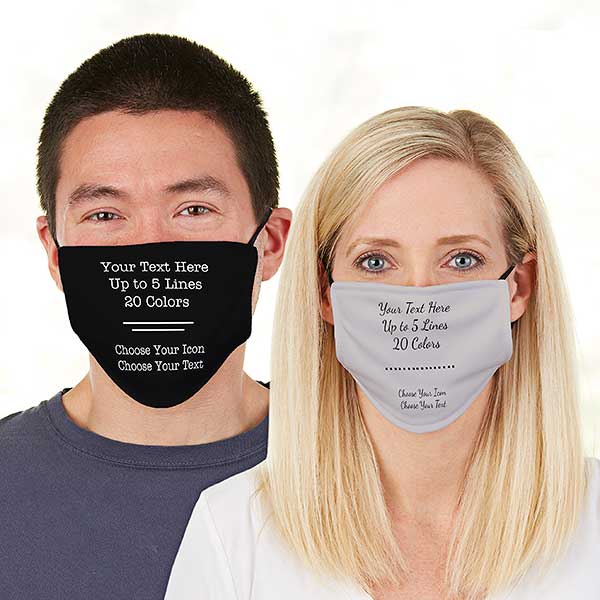 Your Text Here Personalized Adult Deluxe Face Mask with Filter - 29960