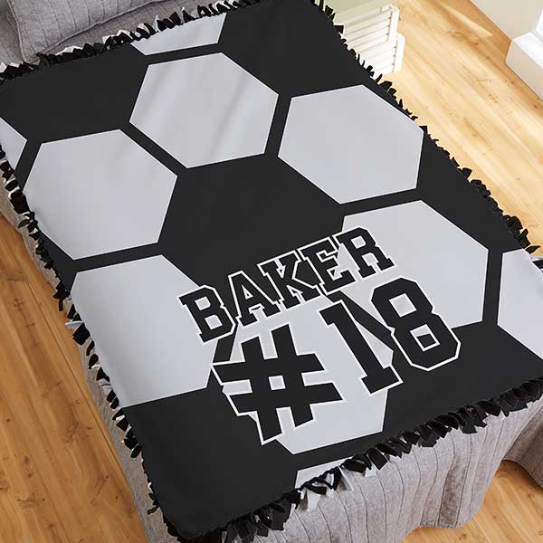 Soccer Personalized 50x60 Tie Blanket