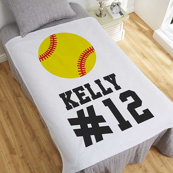Softball Personalized Sports Blankets - 29971