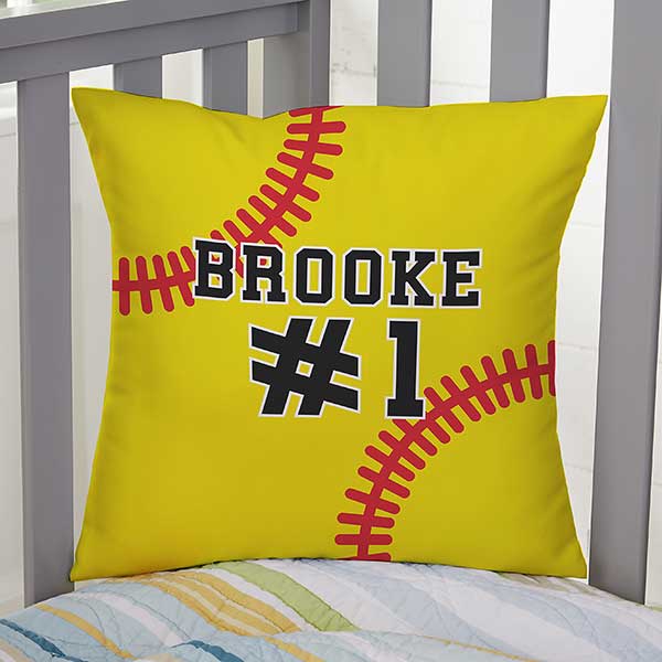 Softball Personalized Sports Throw Pillows - 29980