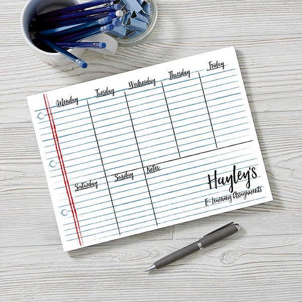 Notebook Scribbles Personalized E-Learning Weekly Planners - 30021