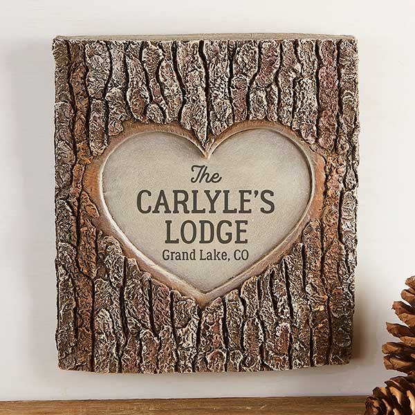 Family Lodge Personalized Resin Tree Trunk Sculpture - 30024