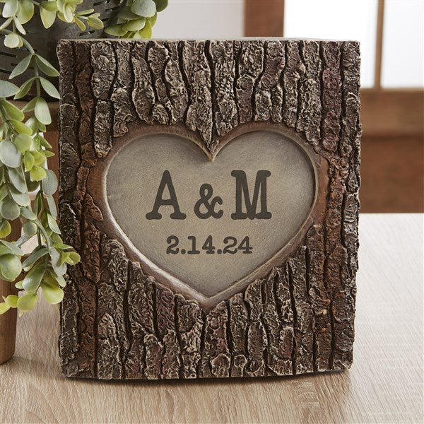 Typewriter Initials Personalized Resin Tree Trunk Sculpture - 30036