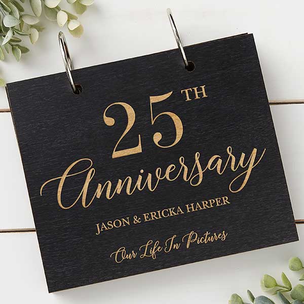 Happy Anniversary Personalized Wood Photo Albums - 30047