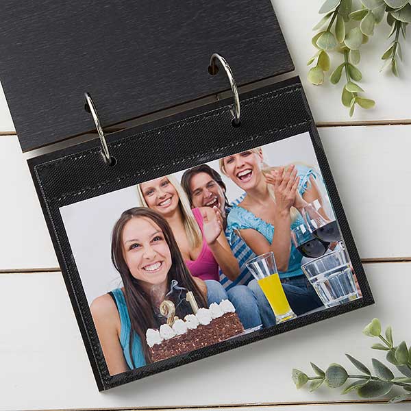Modern Birthday Personalized Wood Photo Album