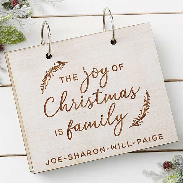 The Joy Of Christmas Is Family Personalized Wood Photo Albums - 30057