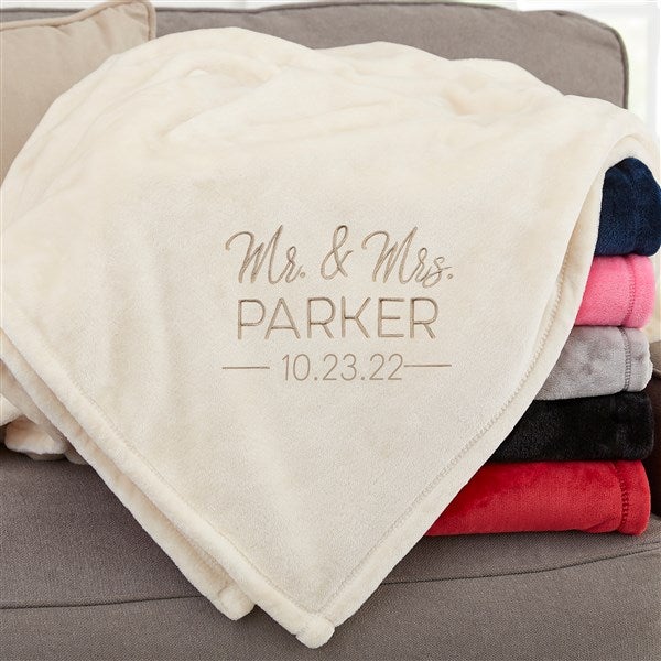 Stamped Elegance Personalized 60x80 Beige Fleece Blanket