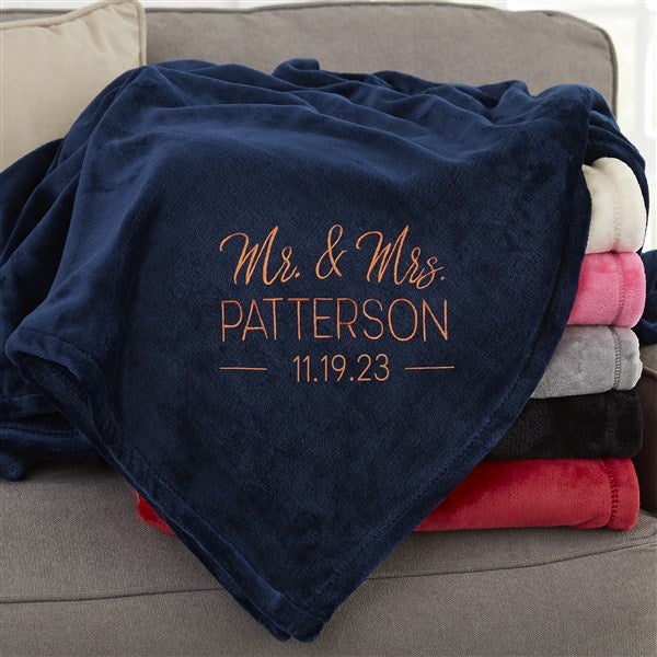 Stamped Elegance Personalized 60x80 Navy Fleece Blanket