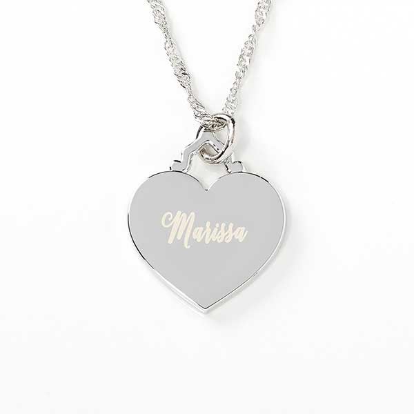 Scripty Name Personalized Heart Pendant