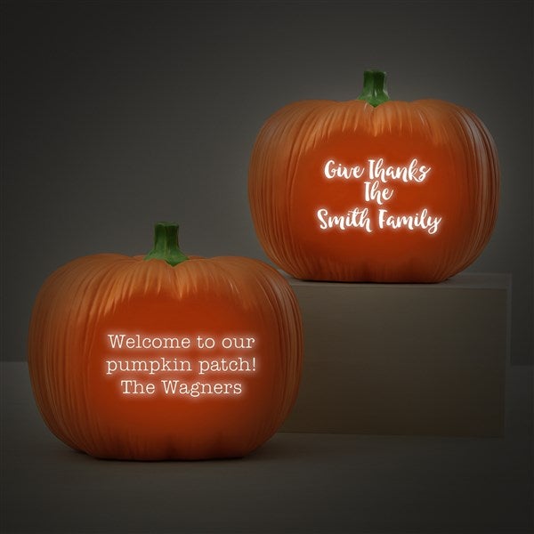 Write Your Own Personalized Fall Light Up Resin Pumpkin - 30098
