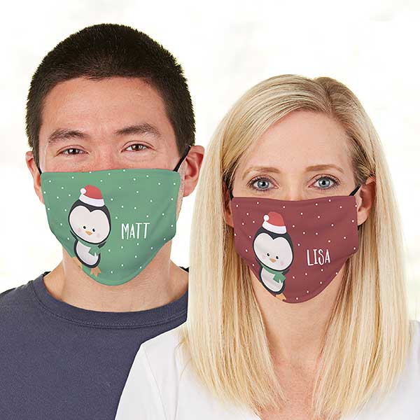Holly Jolly Characters Personalized Christmas Deluxe Face Masks with Filter - 30107