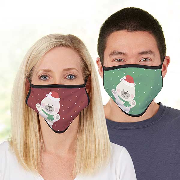 Holly Jolly Characters Personalized Christmas Adult Face Masks - 30108