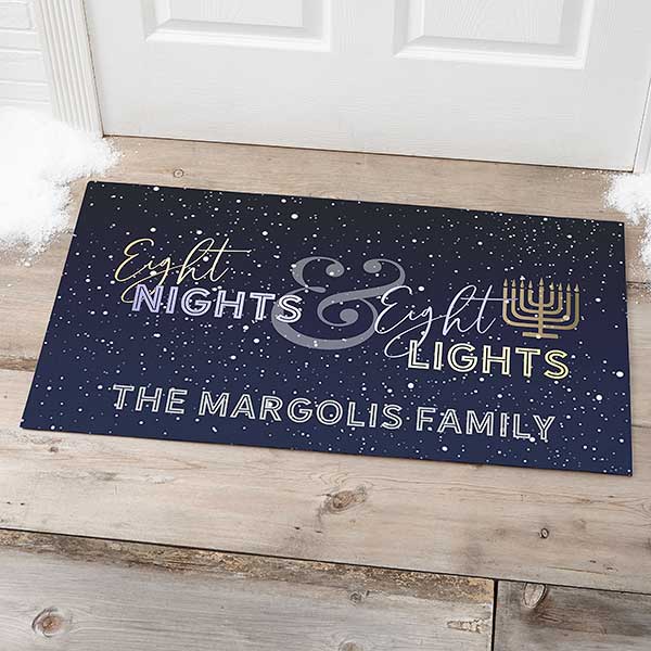 Eight Nights & Eight Lights Personalized Hanukkah Doormats - 30123
