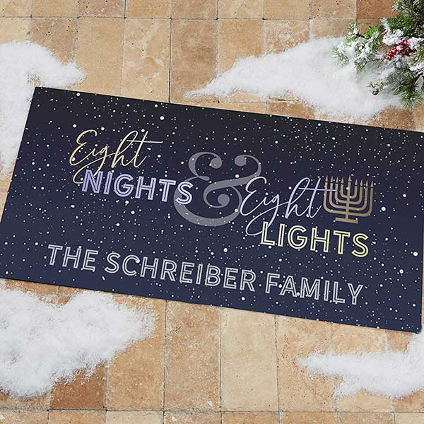 Eight Nights & Eight Lights Personalized Hanukkah Doormats - 30123