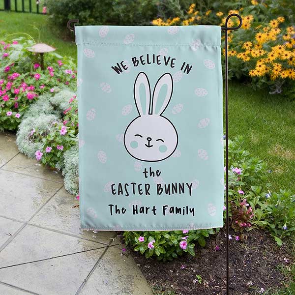 Bunny Family Personalized Easter Garden Flags - 30153