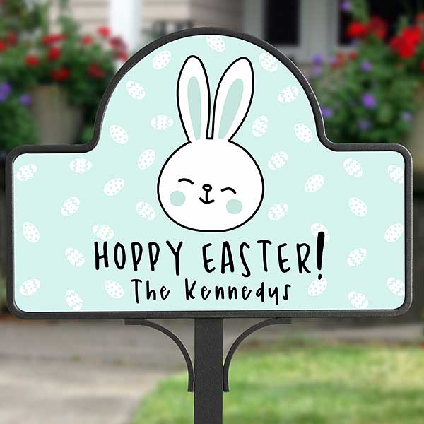 Bunny Family Personalized Magnetic Garden Sign - 30154