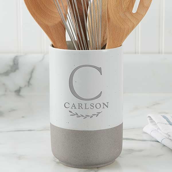 Family Laurel Personalized Monogram Utensil Holder - 30183