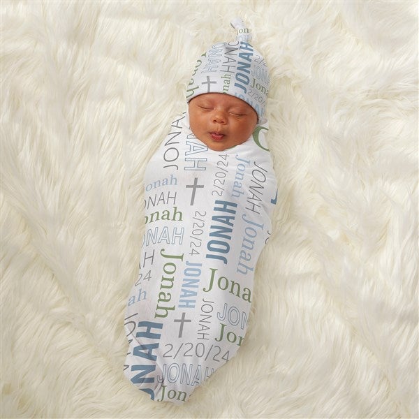 Christening Day Personalized Baby Boy Receiving Blankets