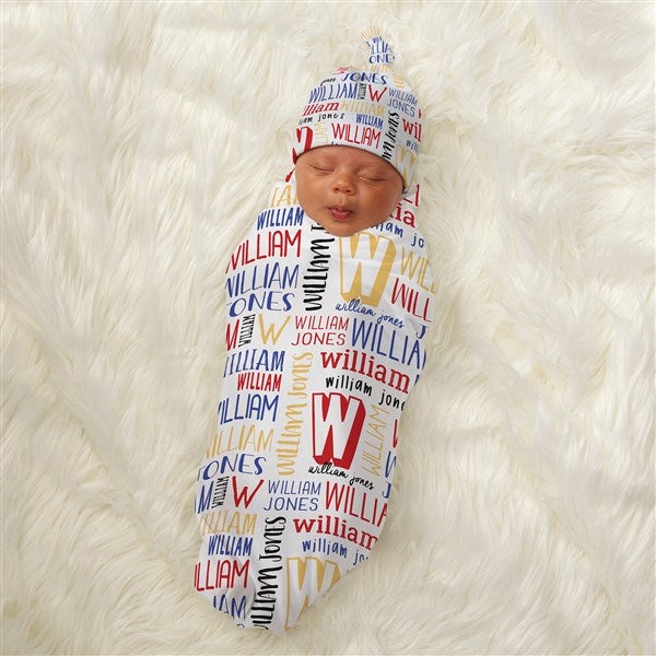 Bright Name Personalized Baby Boy Receiving Blankets