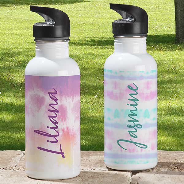 Pastel Tie Dye Personalized 20 oz. Water Bottle